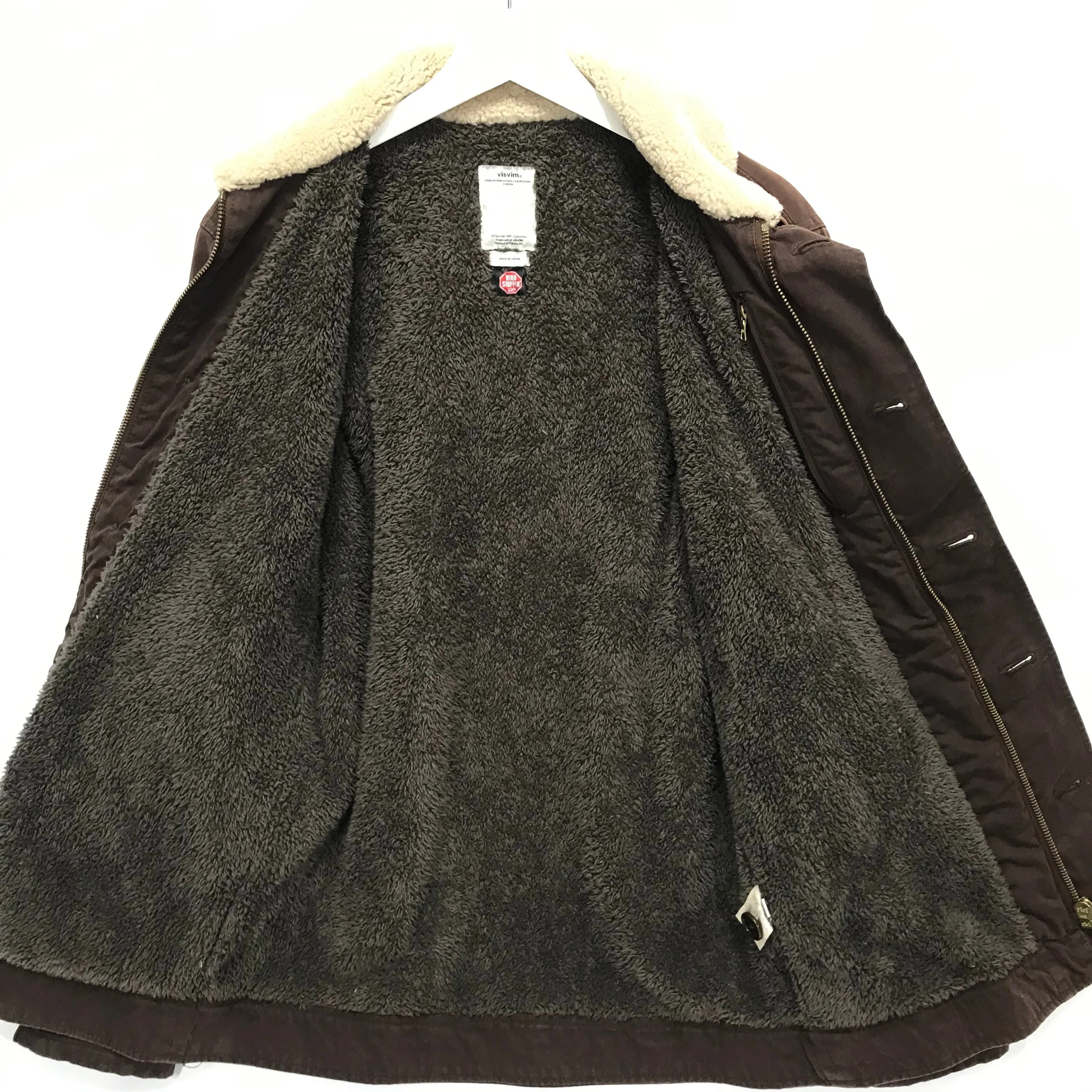 [L] Visvim Gore Windstopper Deckhand Jacket Brown