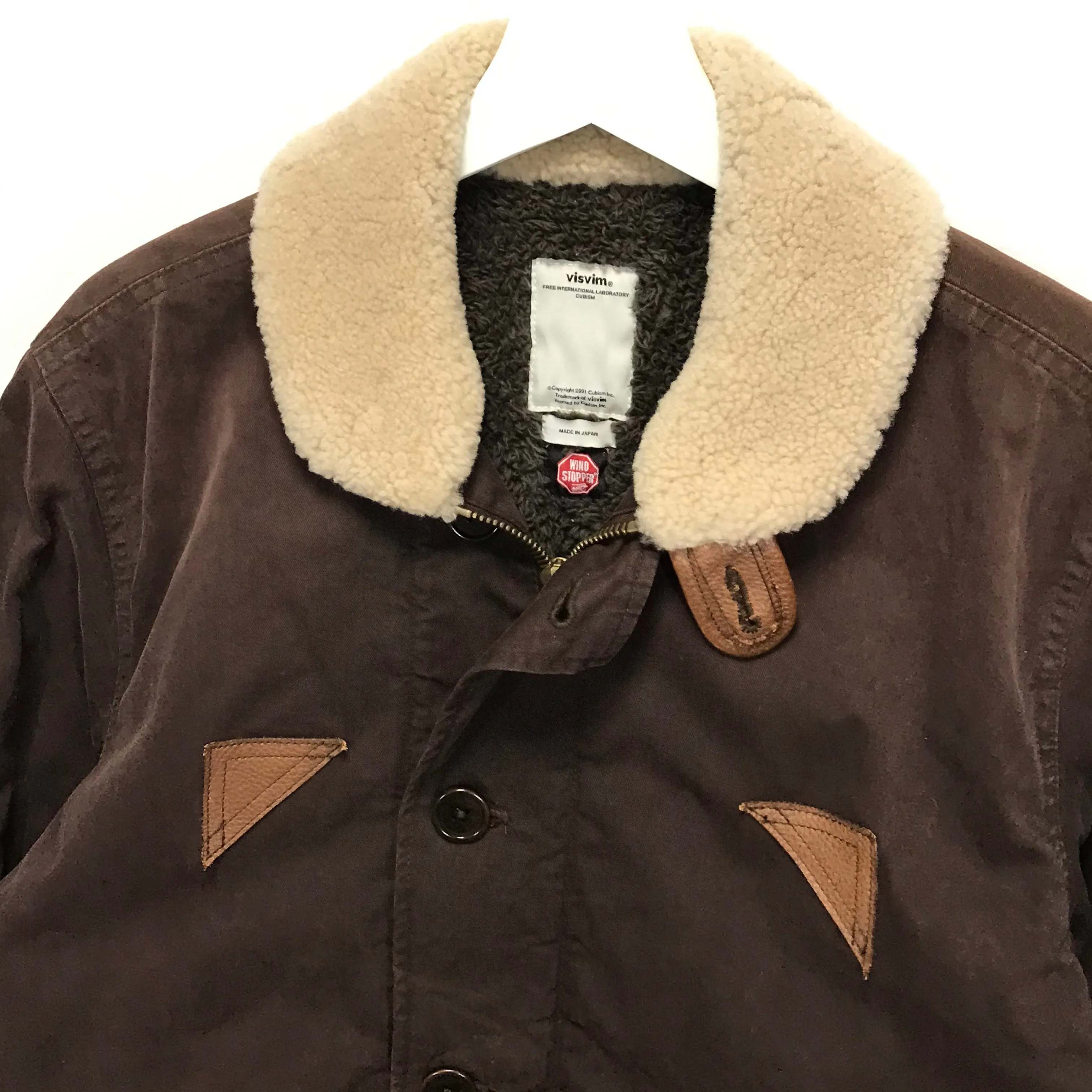 [L] Visvim Gore Windstopper Deckhand Jacket Brown