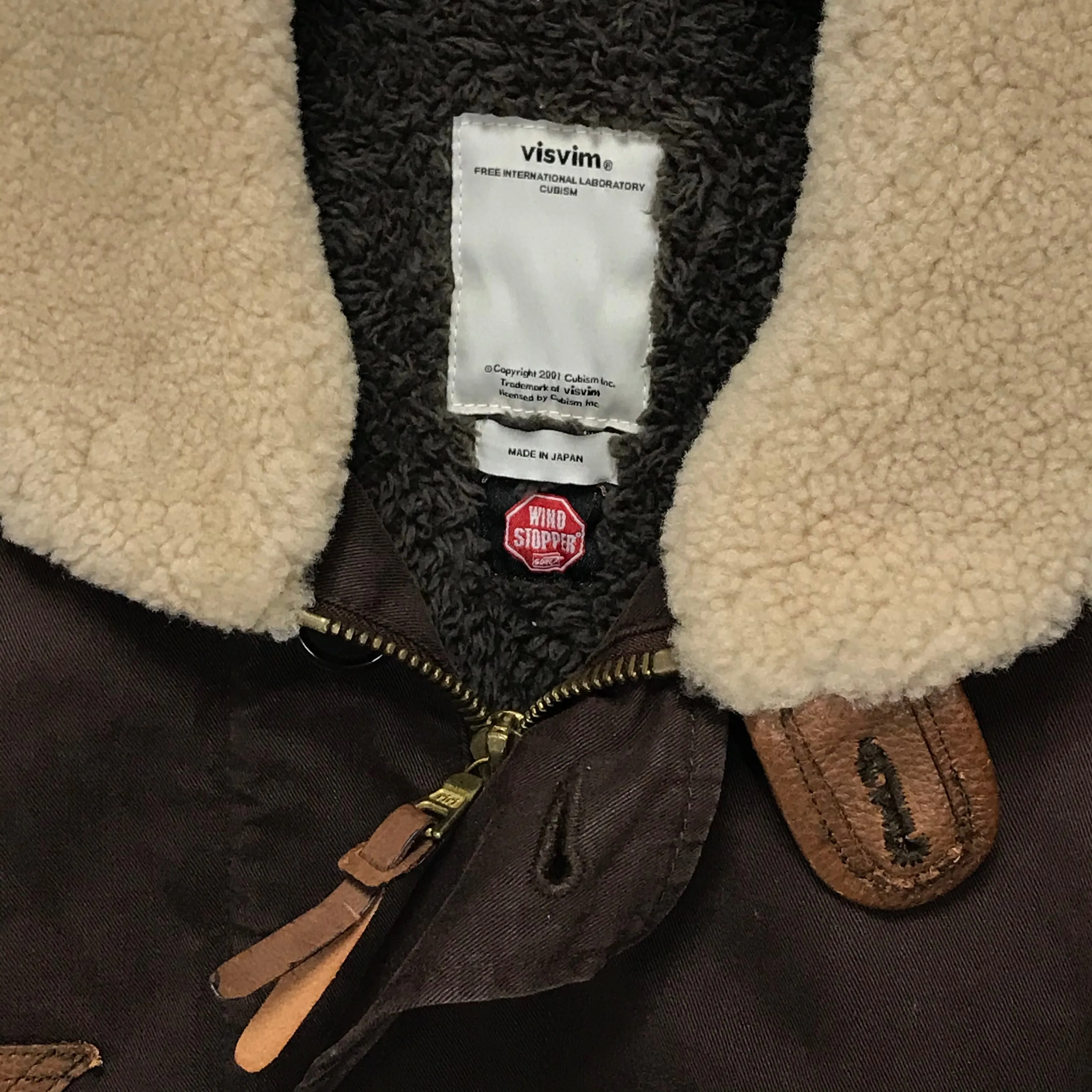 [L] Visvim Gore Windstopper Deckhand Jacket Brown