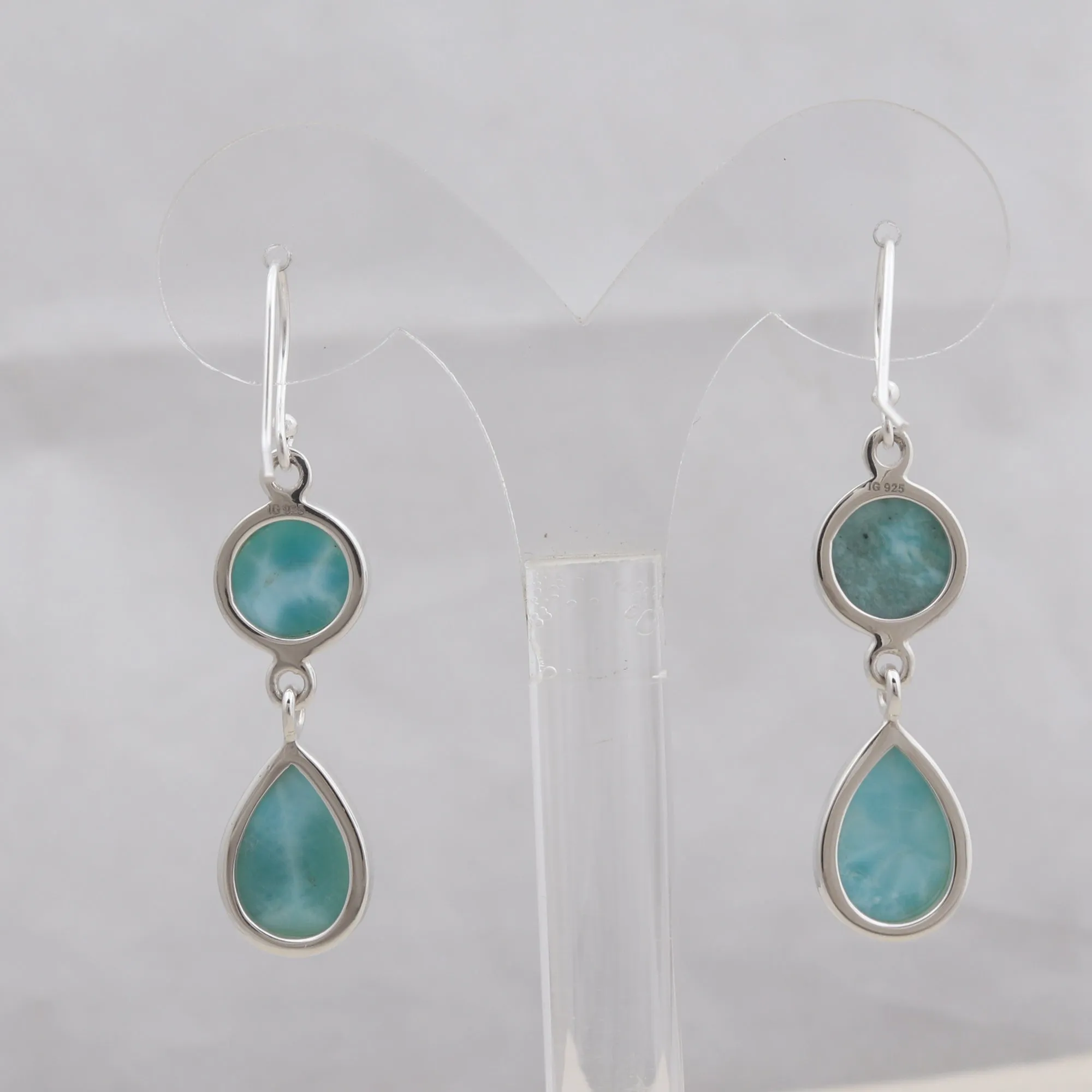 Larimar Silver Earrings