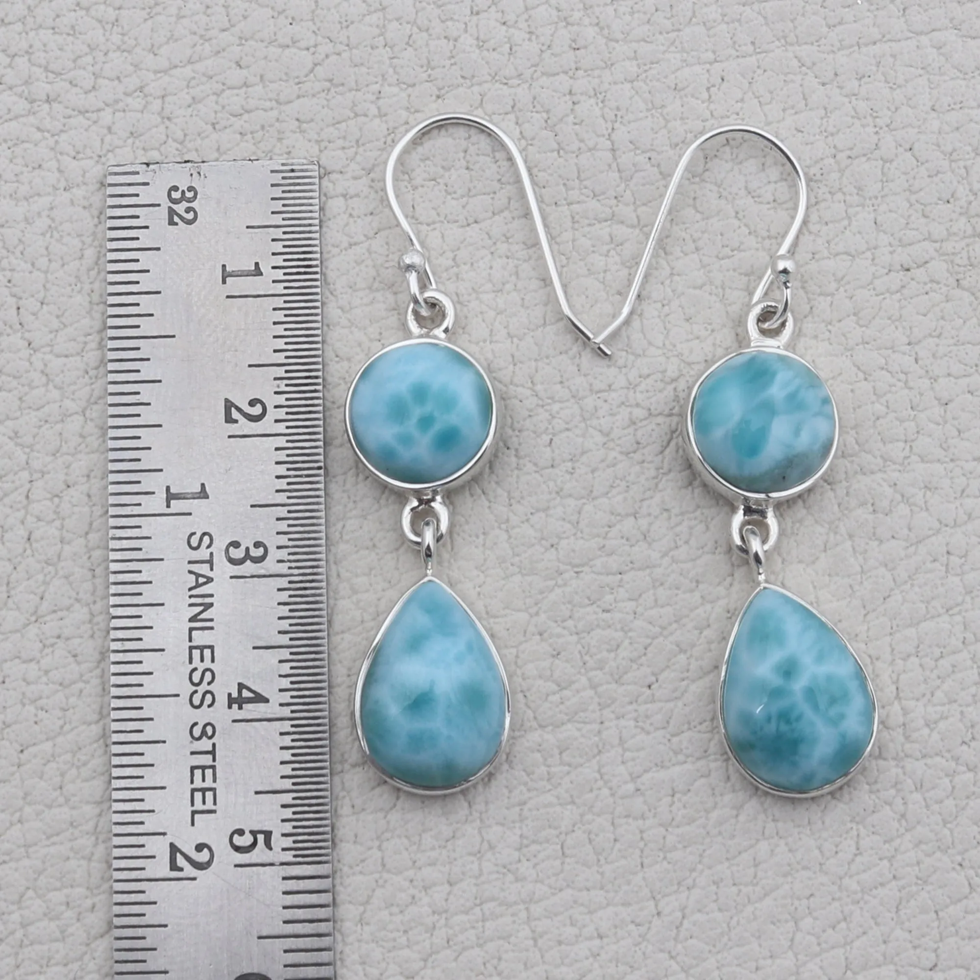 Larimar Silver Earrings