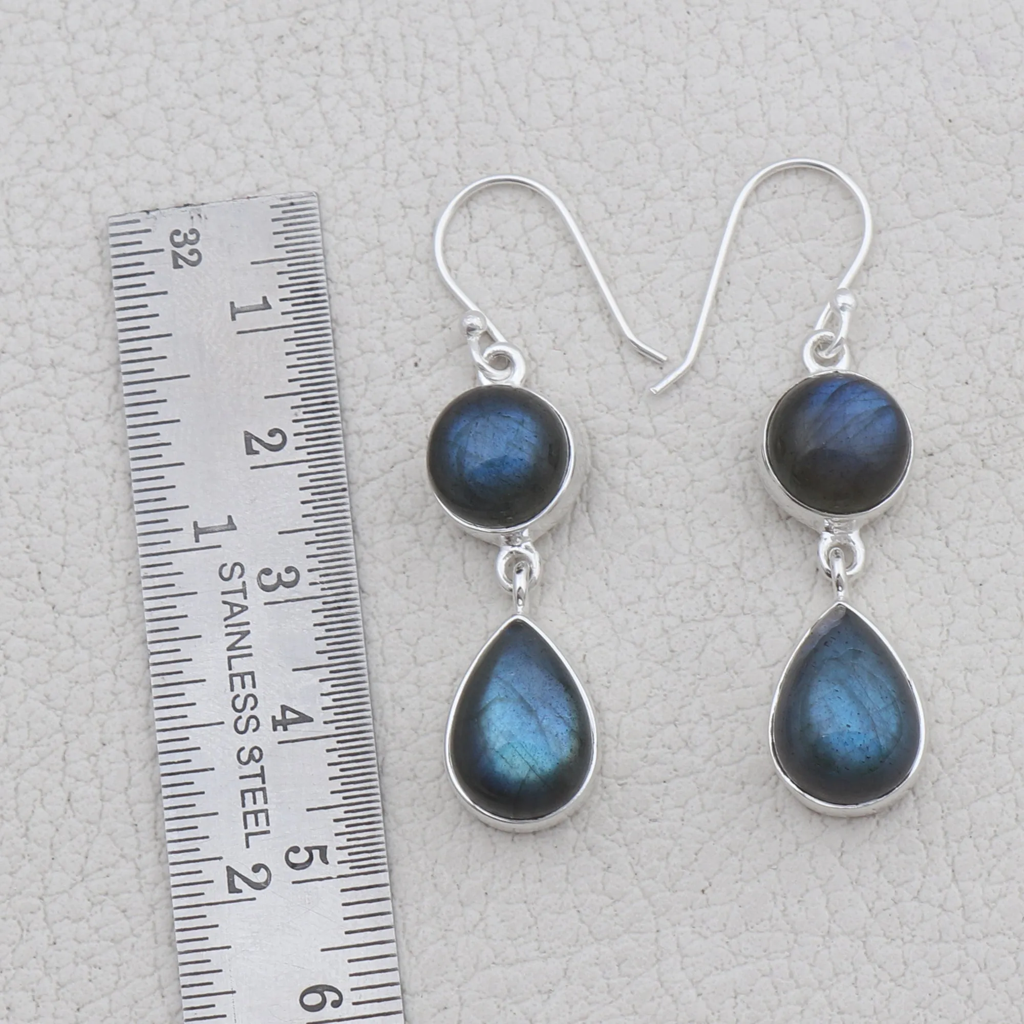 Larimar Silver Earrings