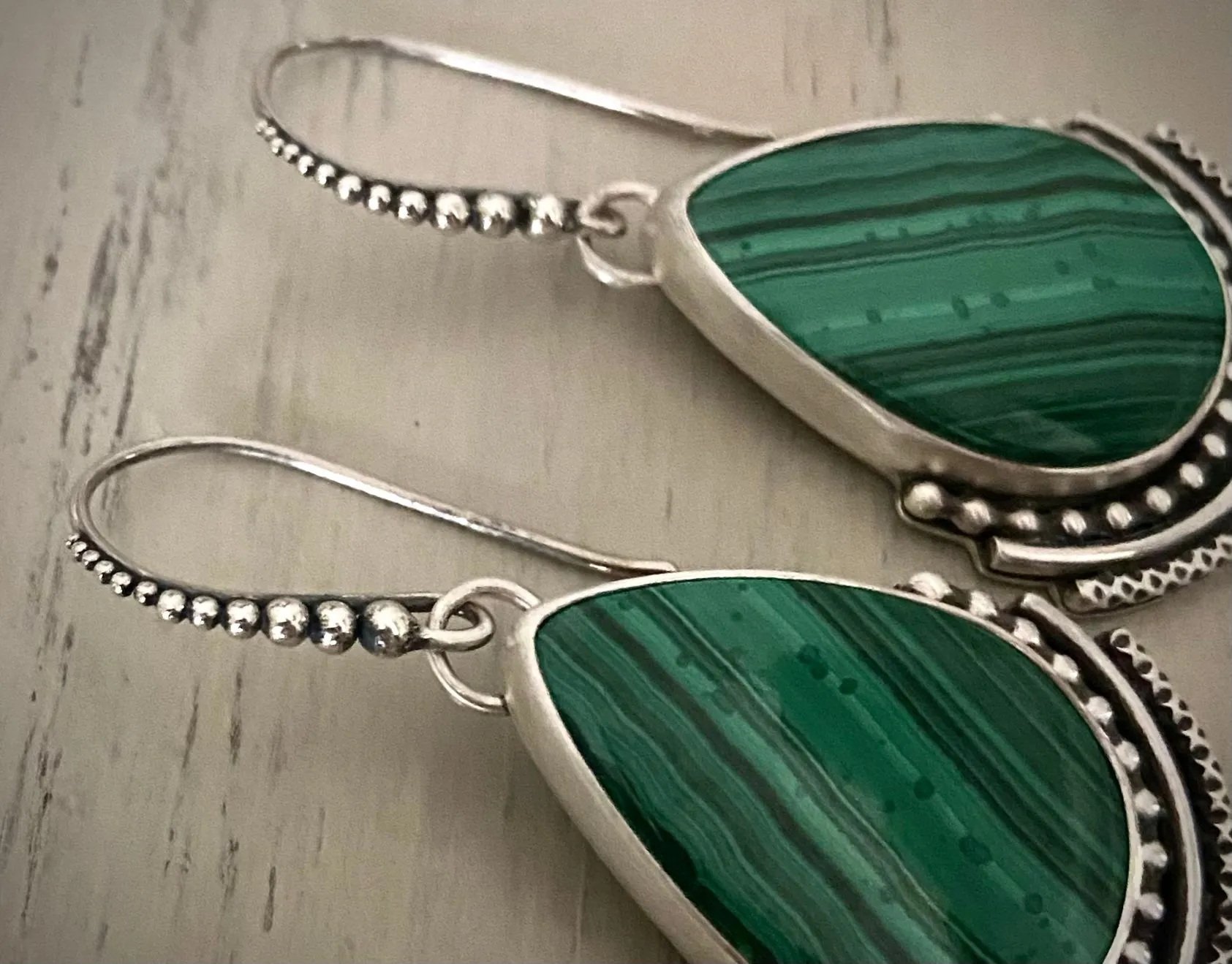 Layered Malachite Earrings