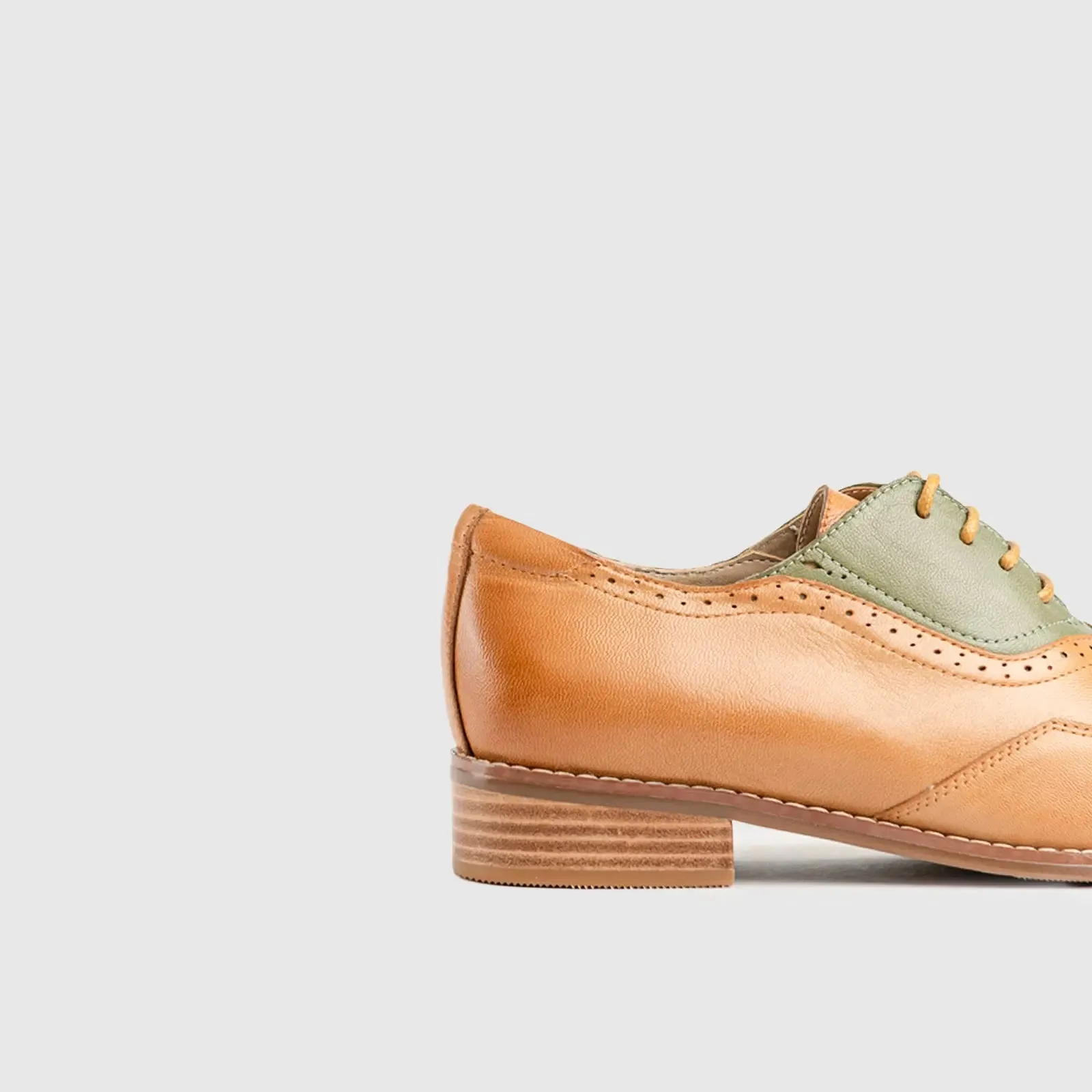 Leather Oxfords Brown/Grey HA027