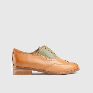 Leather Oxfords Brown/Grey HA027