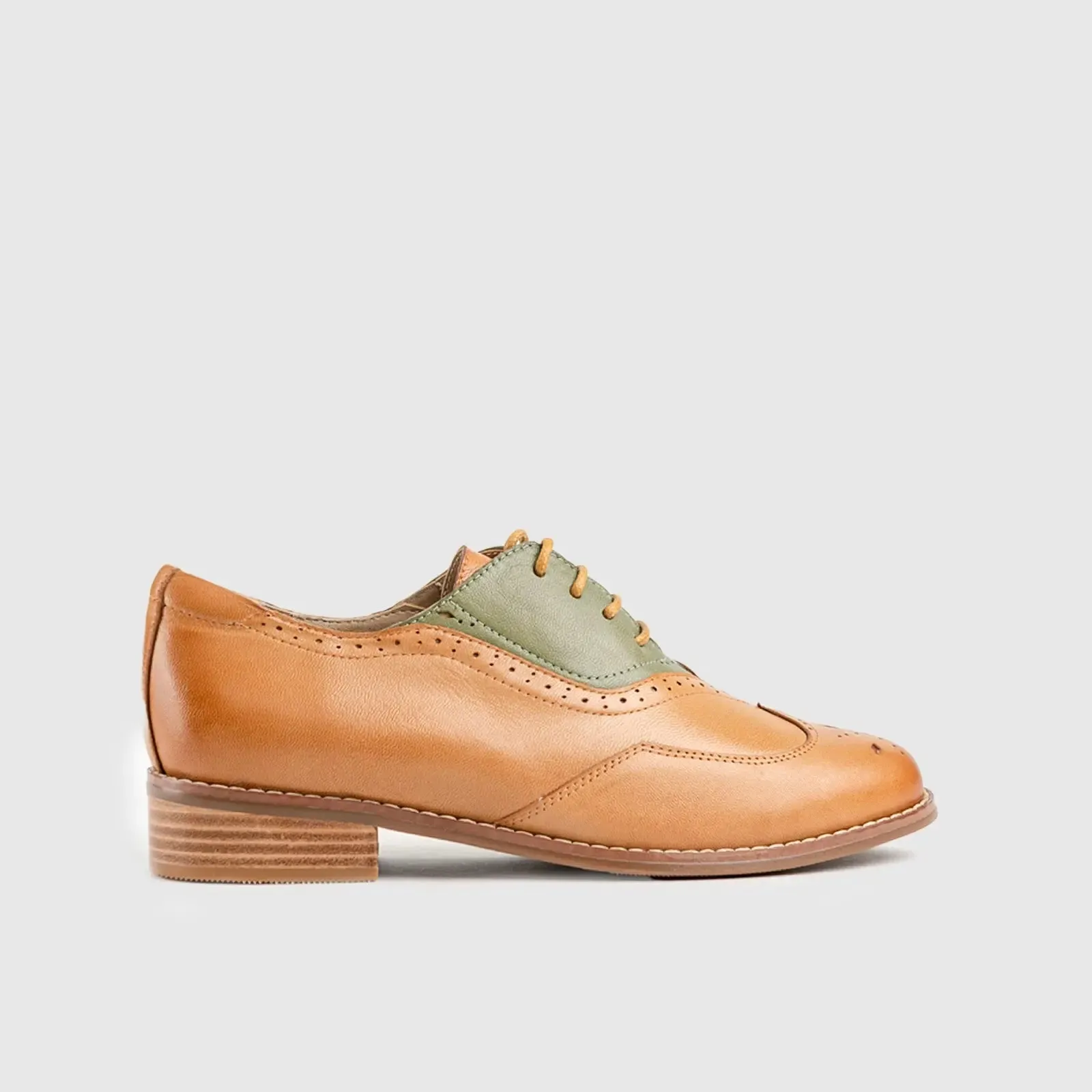 Leather Oxfords Brown/Grey HA027