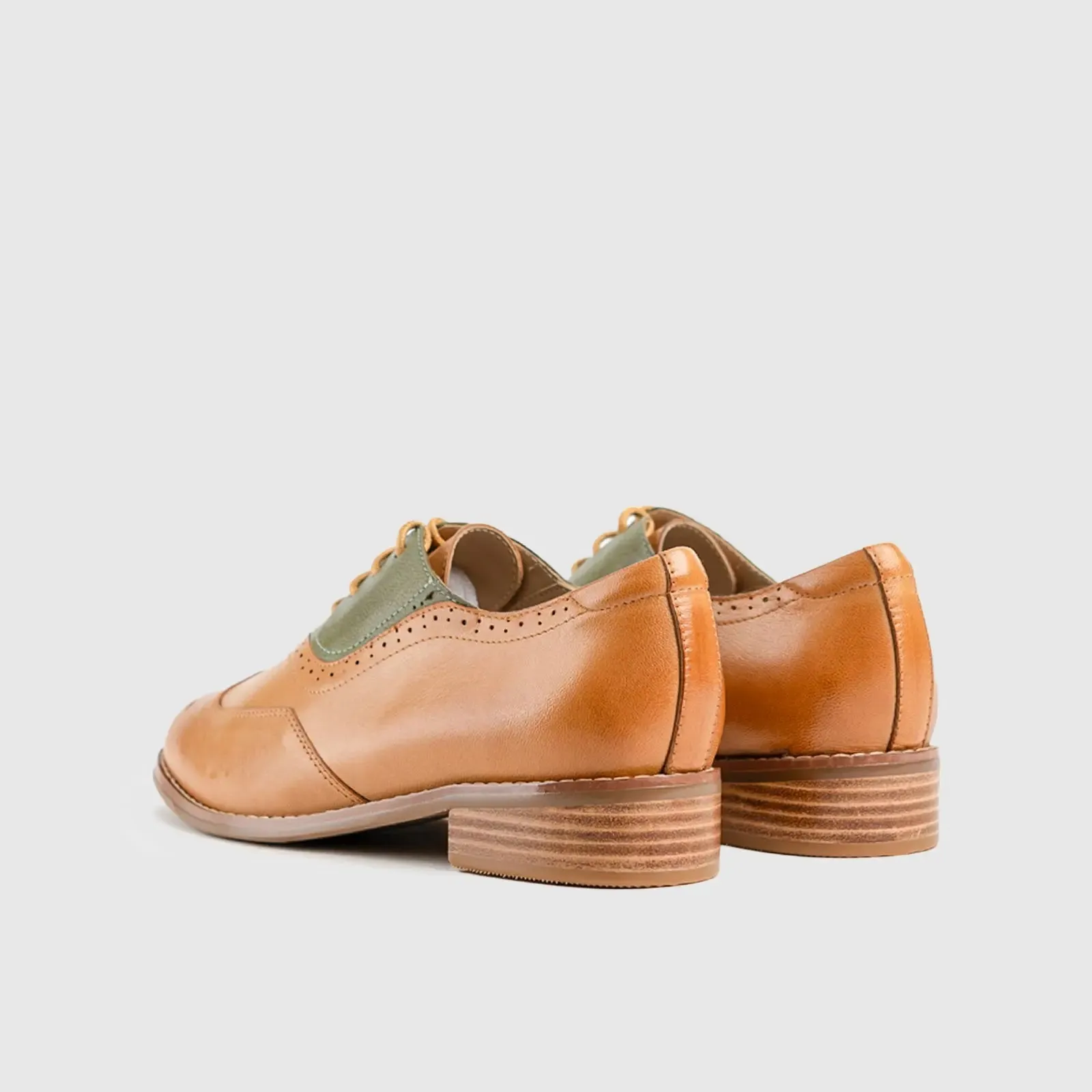 Leather Oxfords Brown/Grey HA027