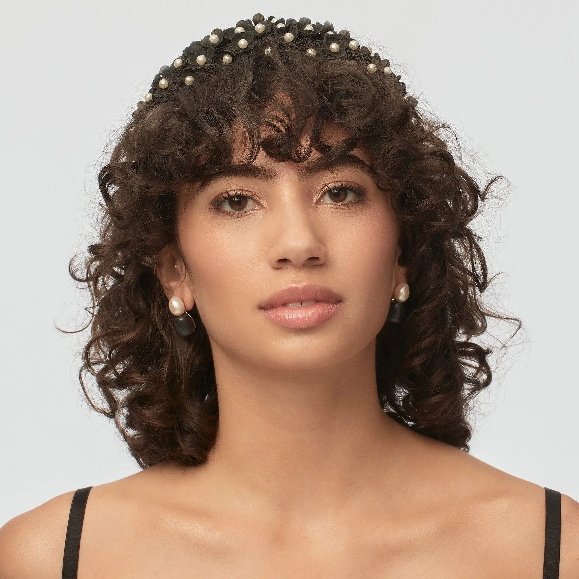 Lele Sadoughi Jet Pebble Stud Earrings