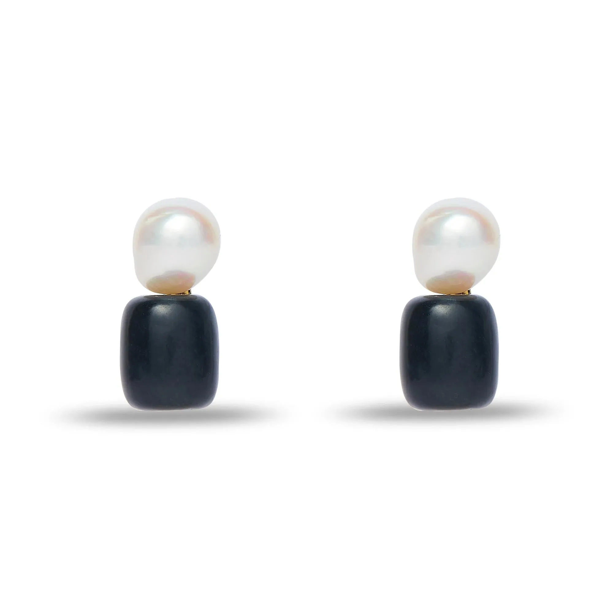 Lele Sadoughi Jet Pebble Stud Earrings
