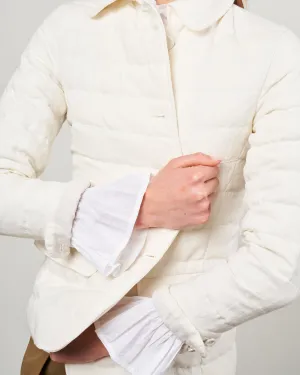 linen single breasted jacket - bianco