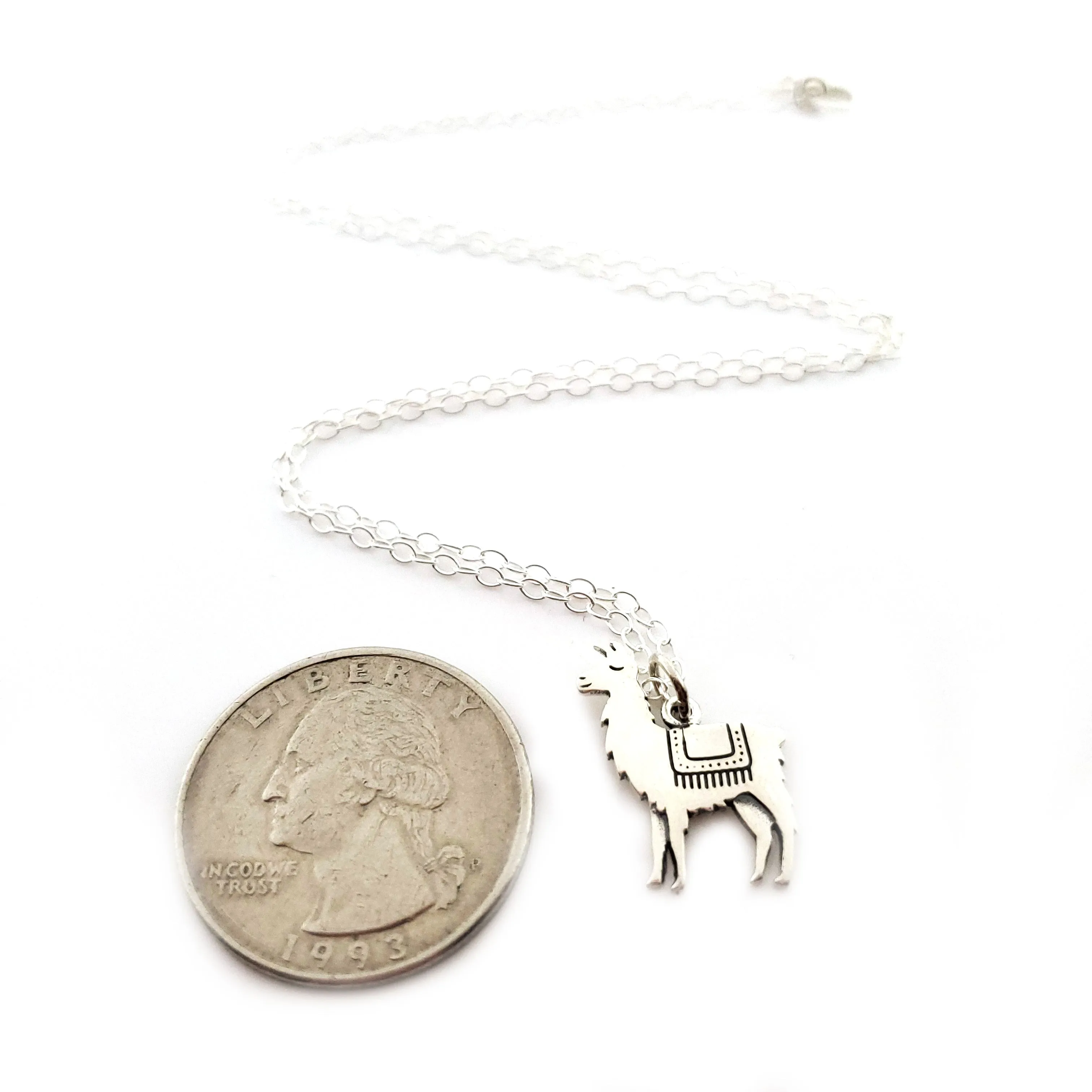 Llama Necklace - Sterling Silver Jewelry