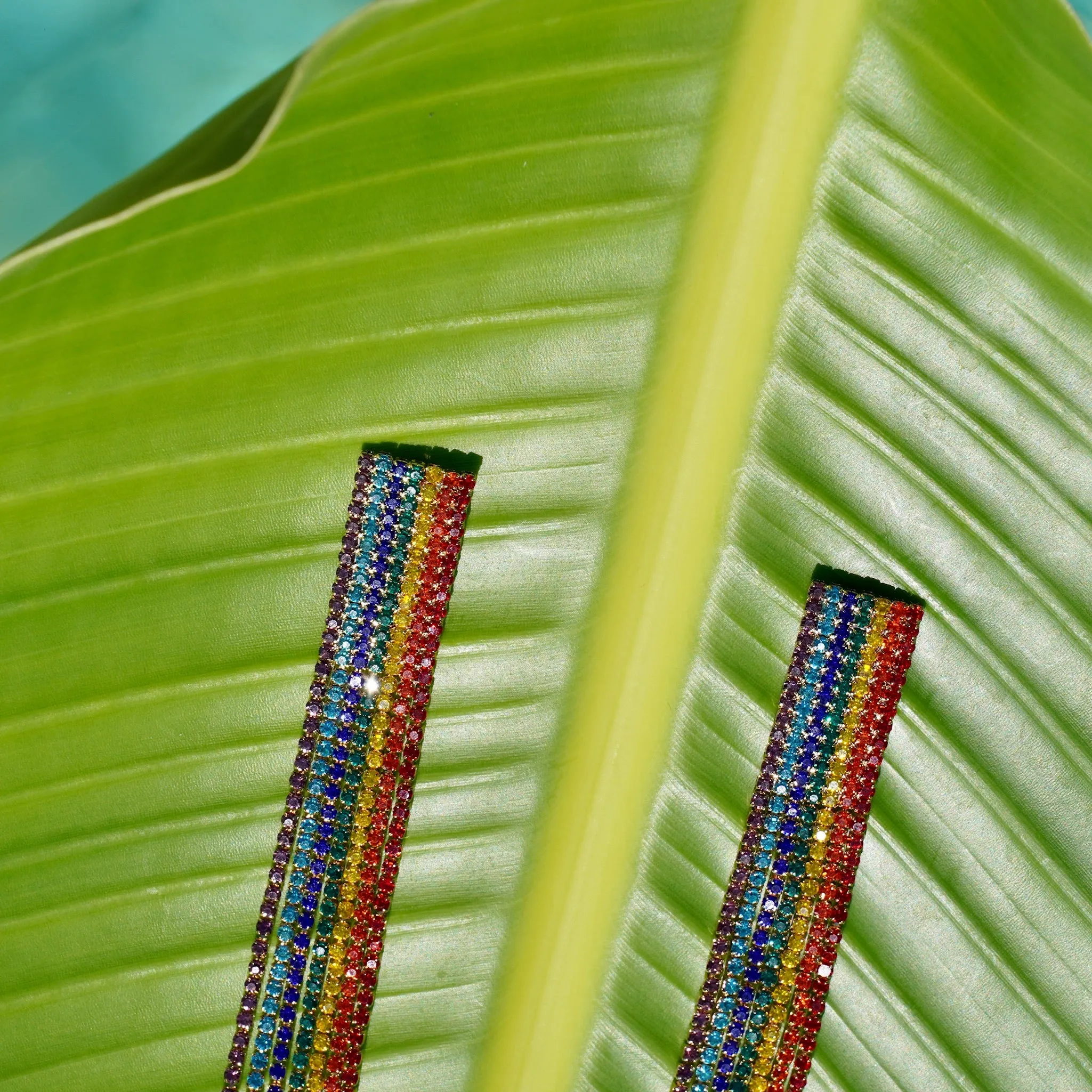Long tail Multicolor Sparkly Earrings 210-17 | Erika Williner Designs