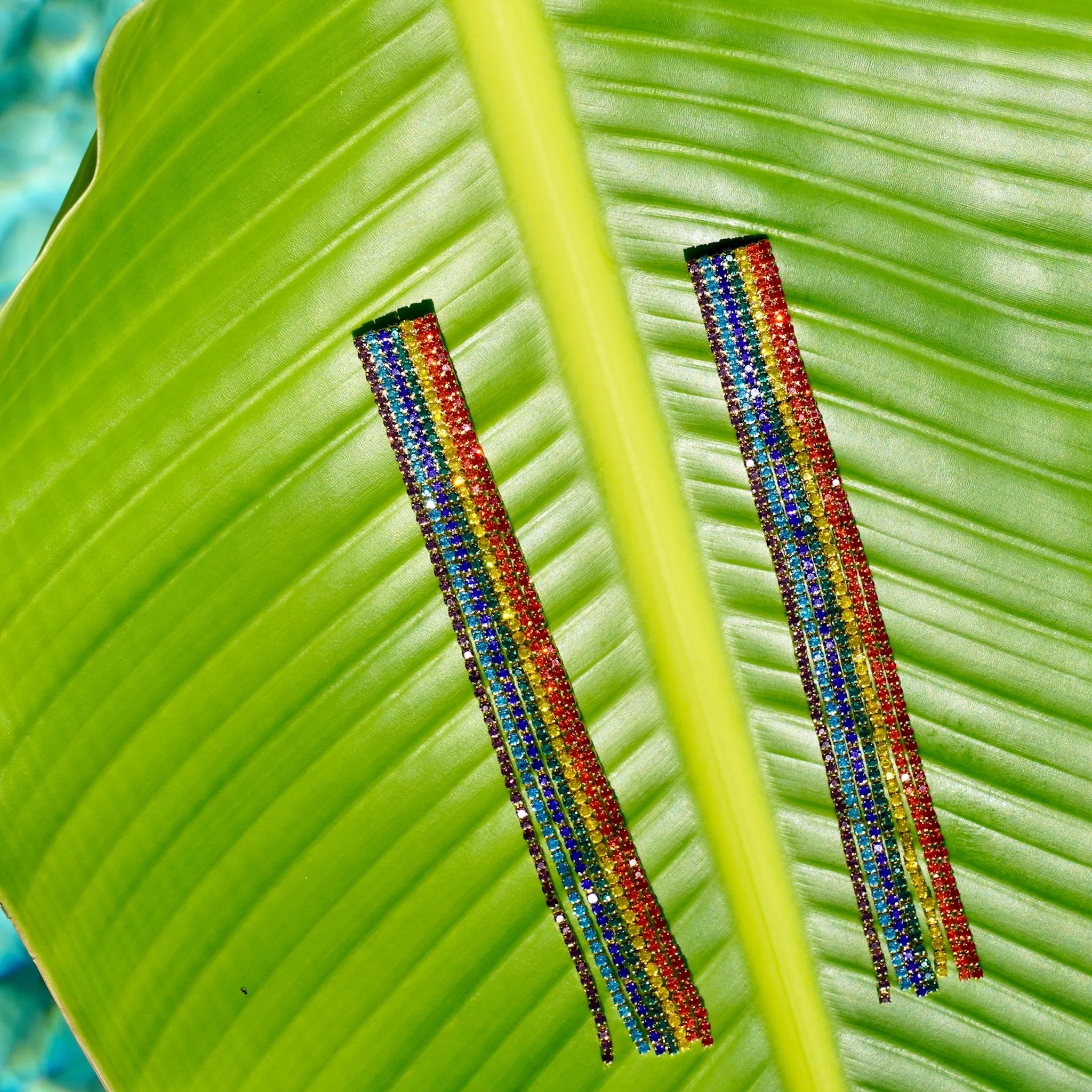 Long tail Multicolor Sparkly Earrings 210-17 | Erika Williner Designs
