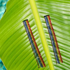 Long tail Multicolor Sparkly Earrings 210-17 | Erika Williner Designs