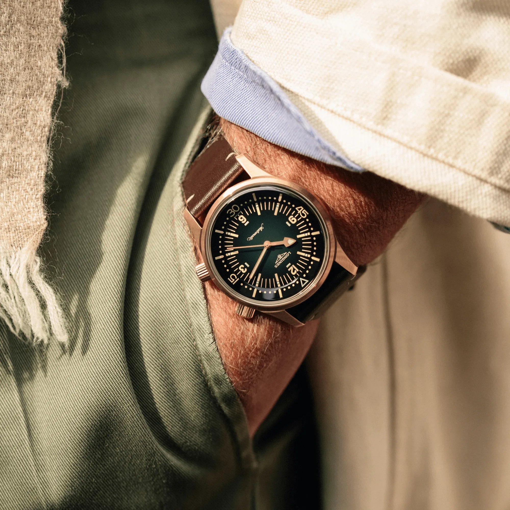 Longines Legend Diver Bronze 42mm Green Dial Men's Watch L37741502