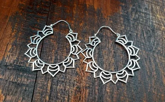 Lotus Hoop Earrings