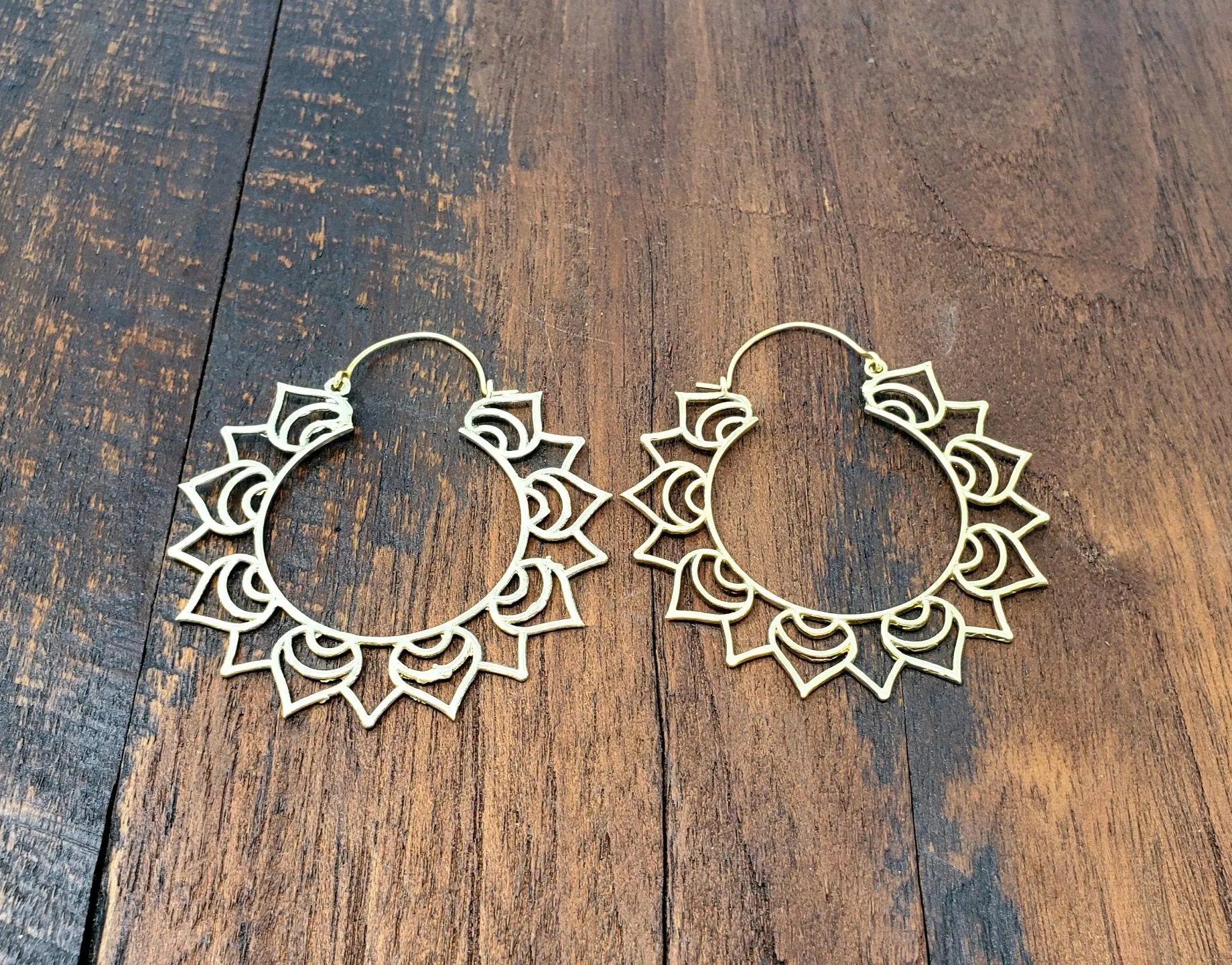 Lotus Hoop Earrings