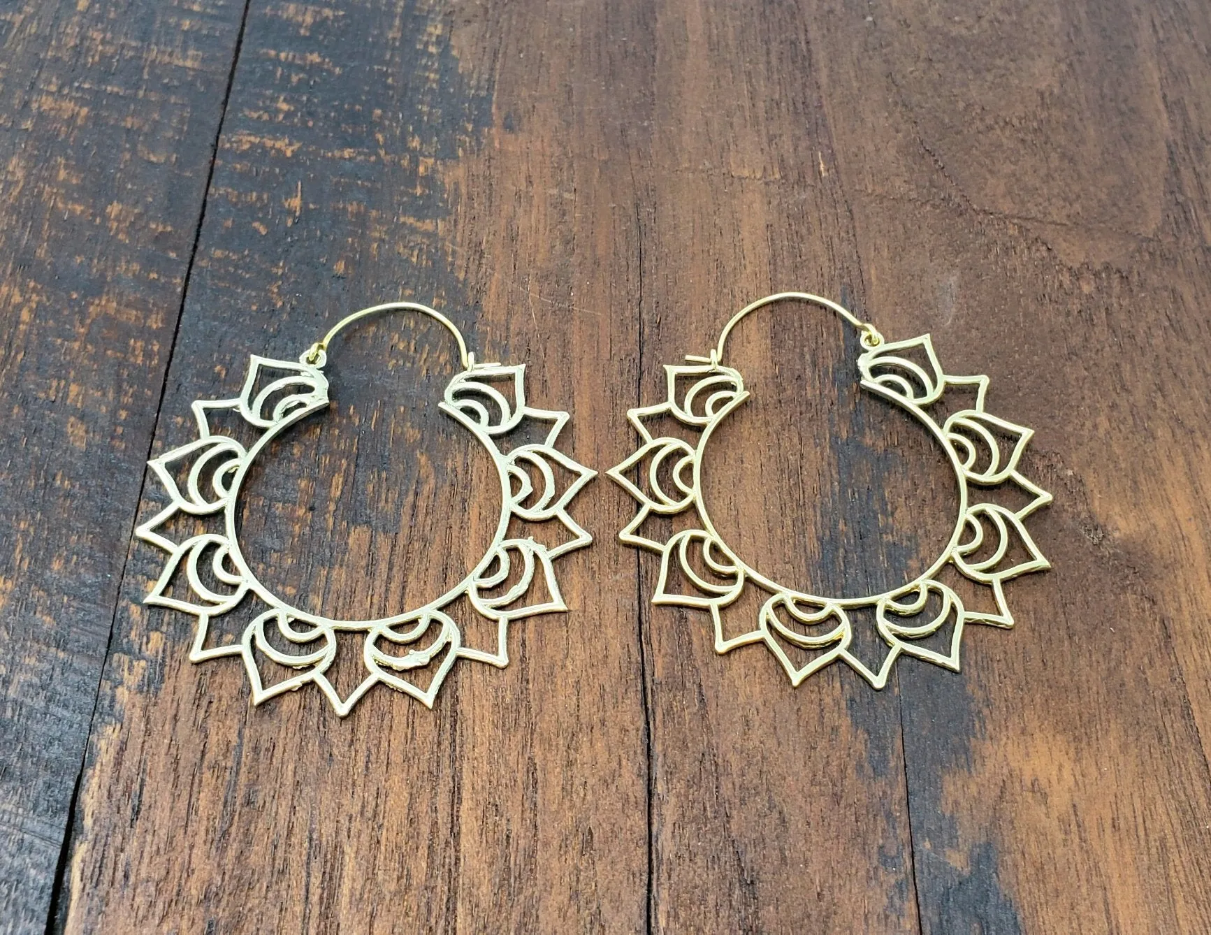 Lotus Hoop Earrings
