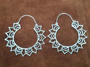 Lotus Hoop Earrings