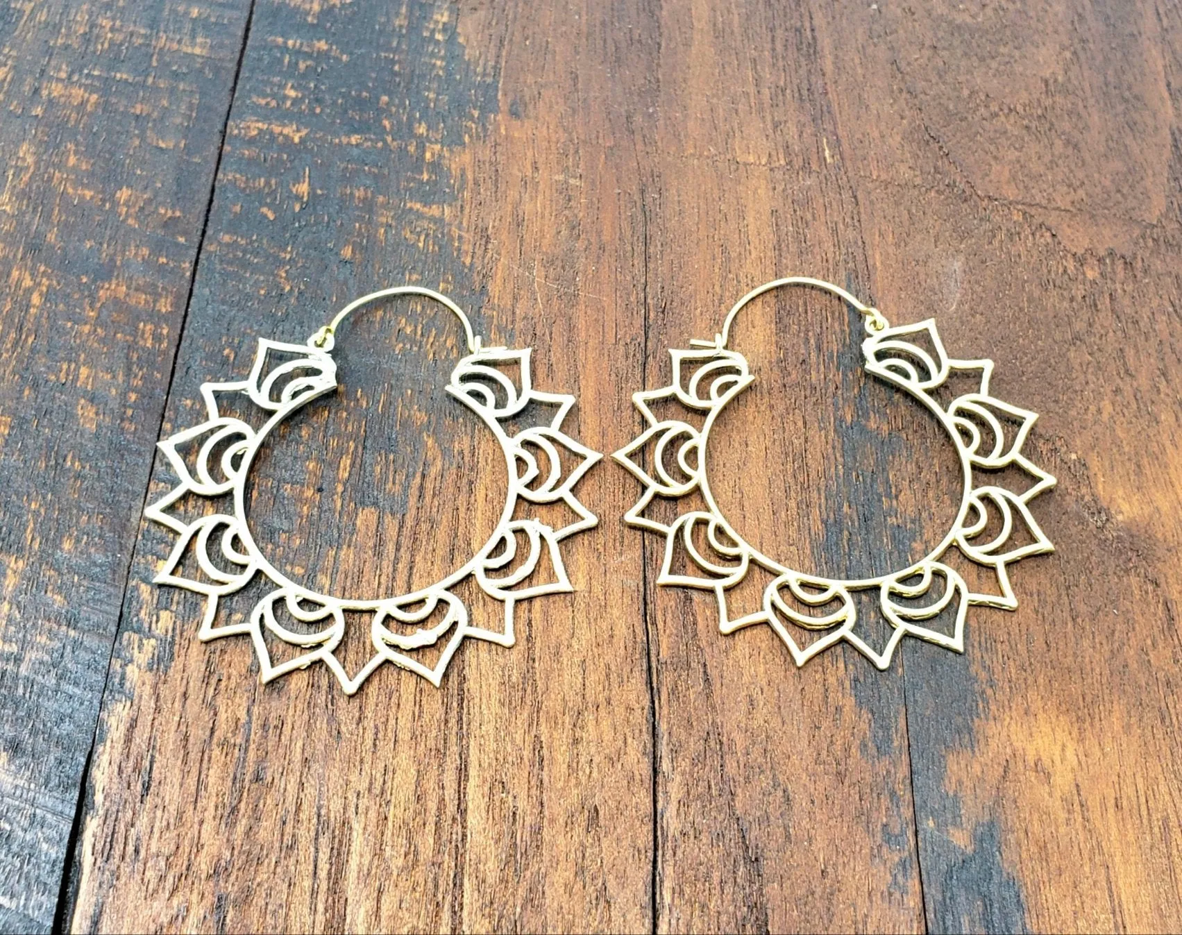Lotus Hoop Earrings