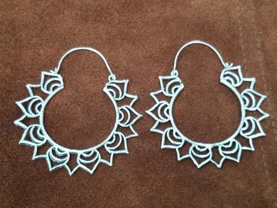 Lotus Hoop Earrings