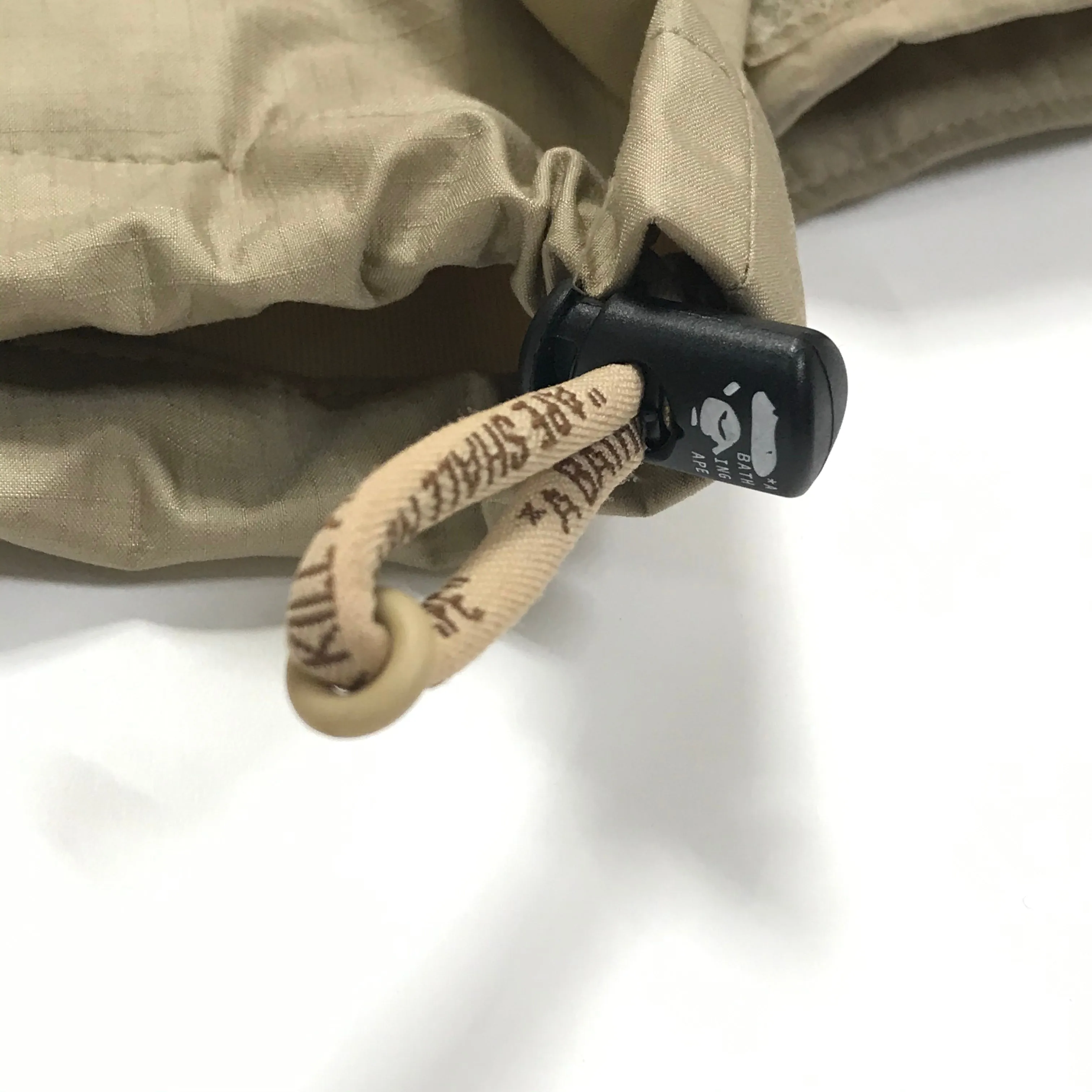 [M] A Bathing Ape Bape Vintage Gore Tex Ripstop Nylon Rain Jacket Beige