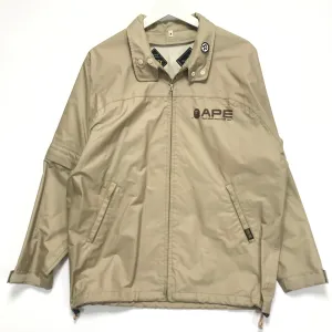 [M] A Bathing Ape Bape Vintage Gore Tex Ripstop Nylon Rain Jacket Beige