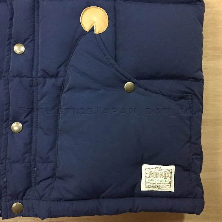 [M] Neighborhood Icewall Hooded Down Vest Blue