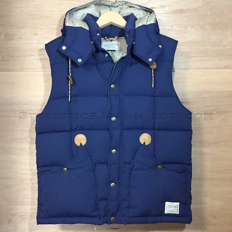 [M] Neighborhood Icewall Hooded Down Vest Blue