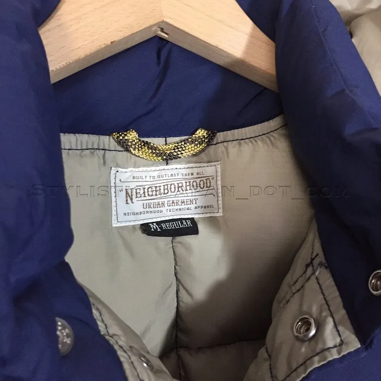 [M] Neighborhood Icewall Hooded Down Vest Blue
