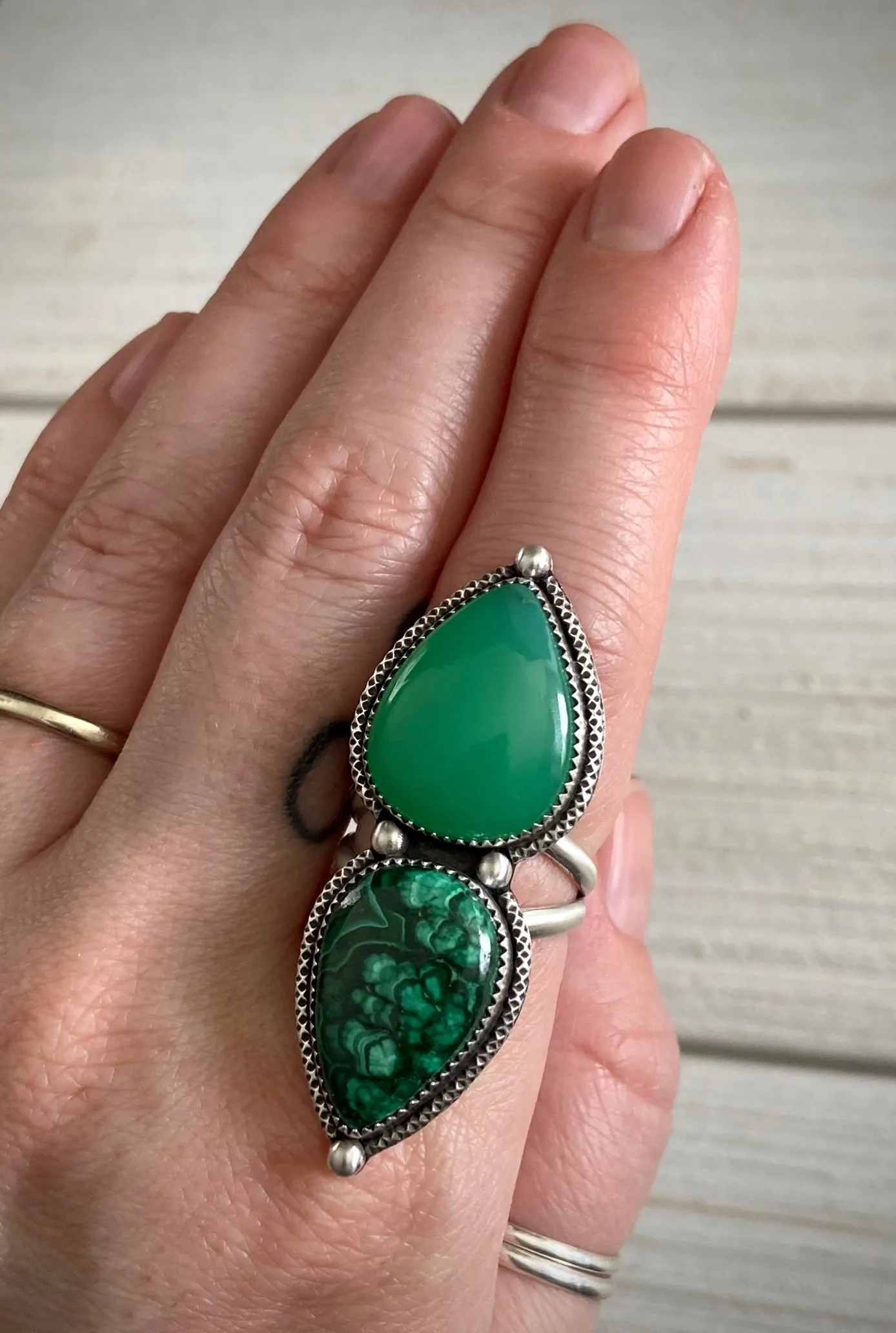 Malachite & Chrysoprase Ring