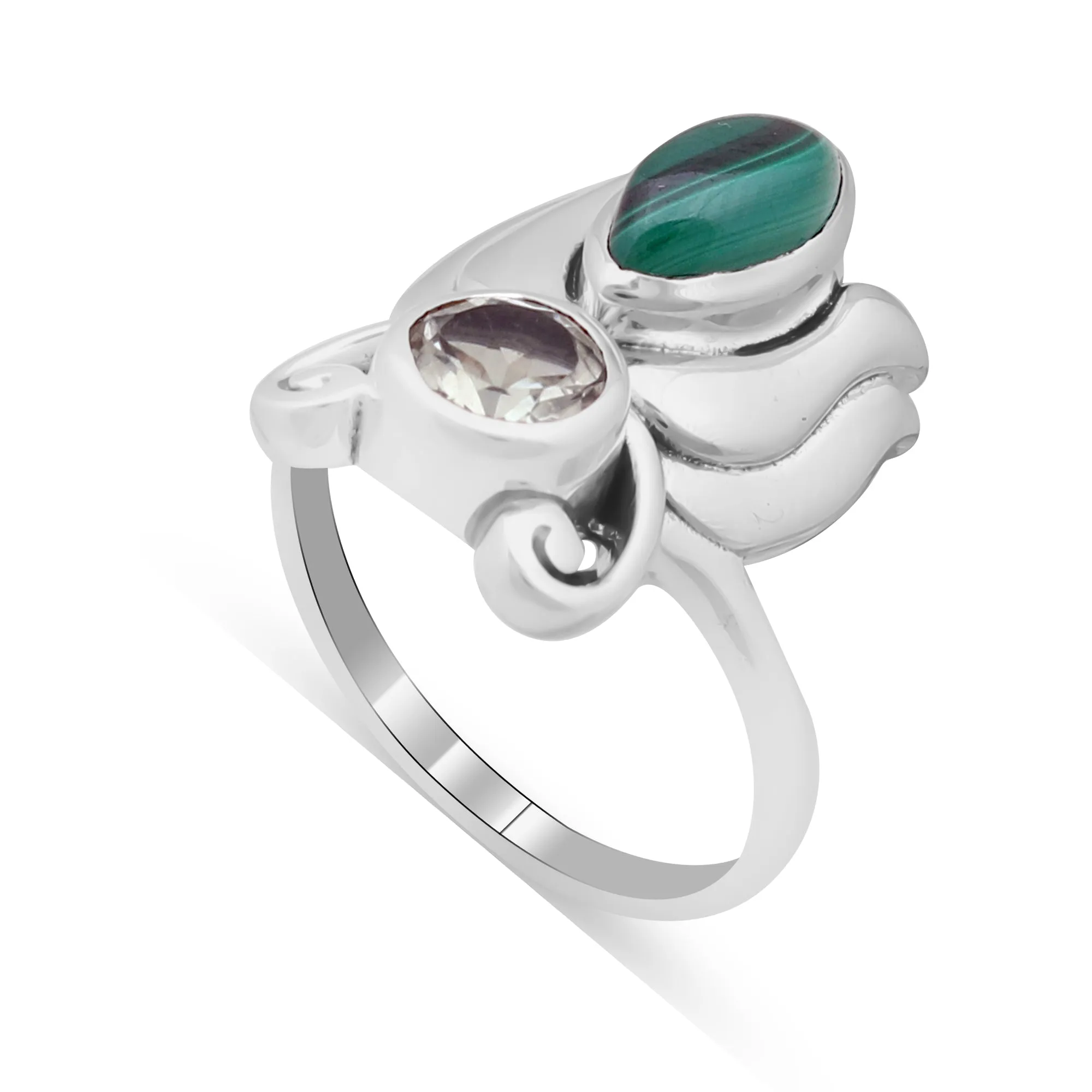 Malachite Silver Jewelry Set