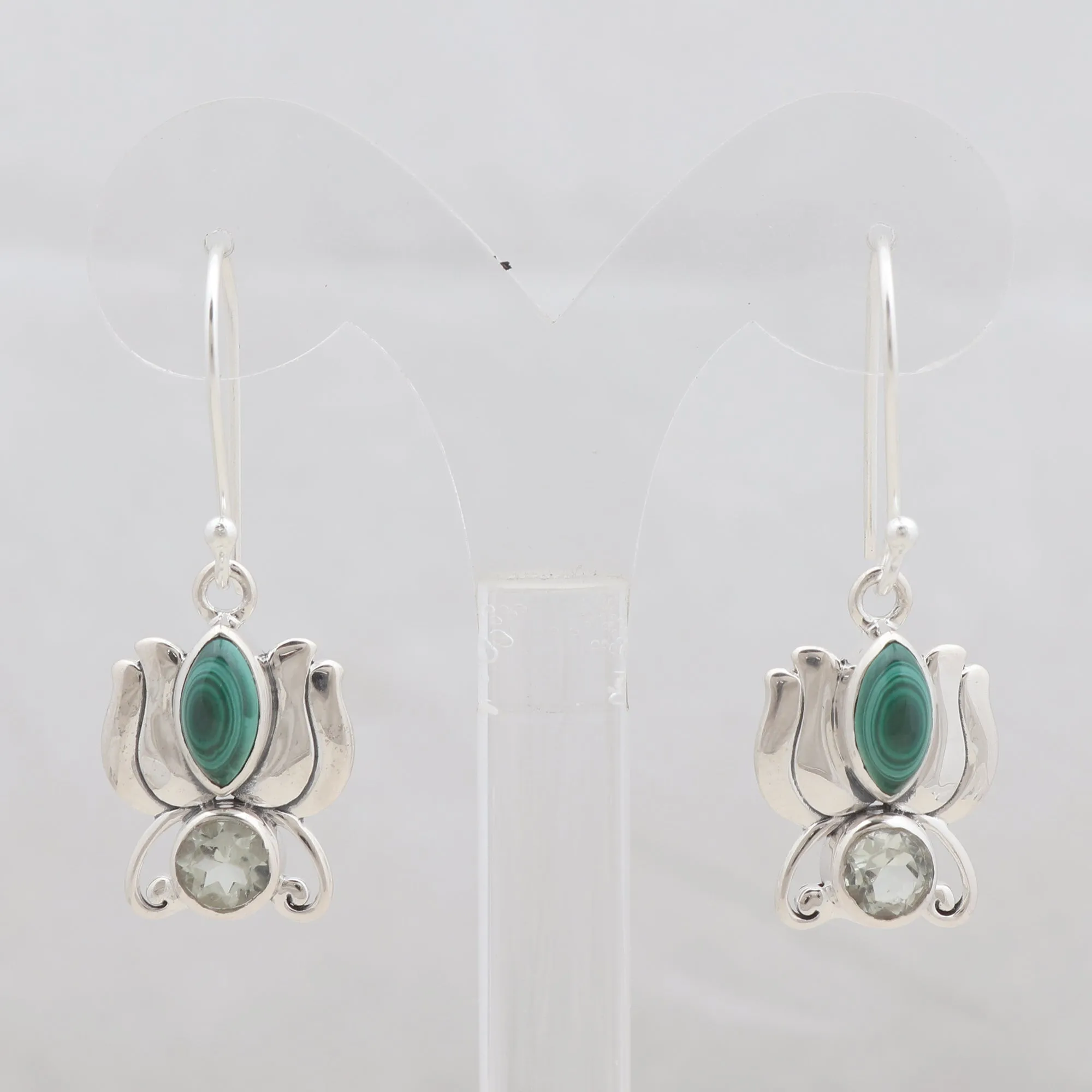 Malachite Silver Jewelry Set
