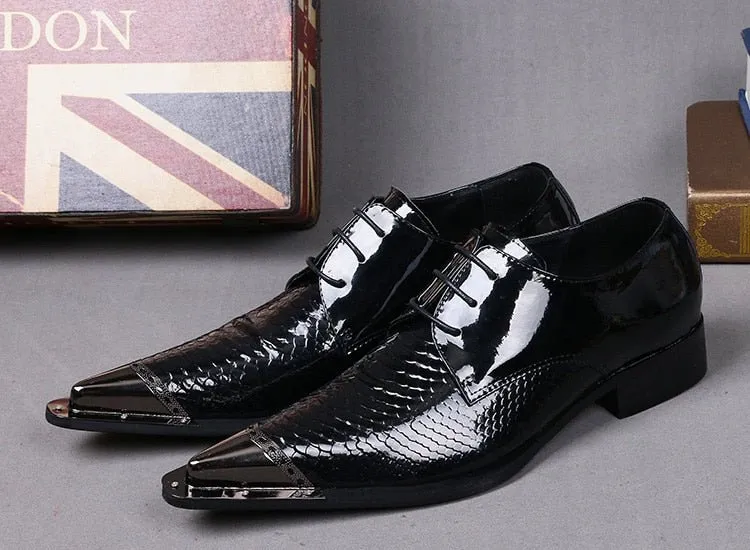 Male Scale Genuine Leather Oxfords Shoes