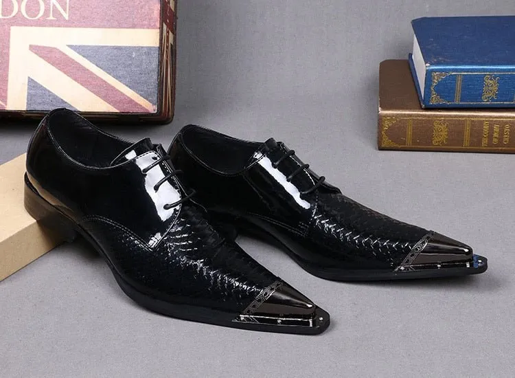 Male Scale Genuine Leather Oxfords Shoes