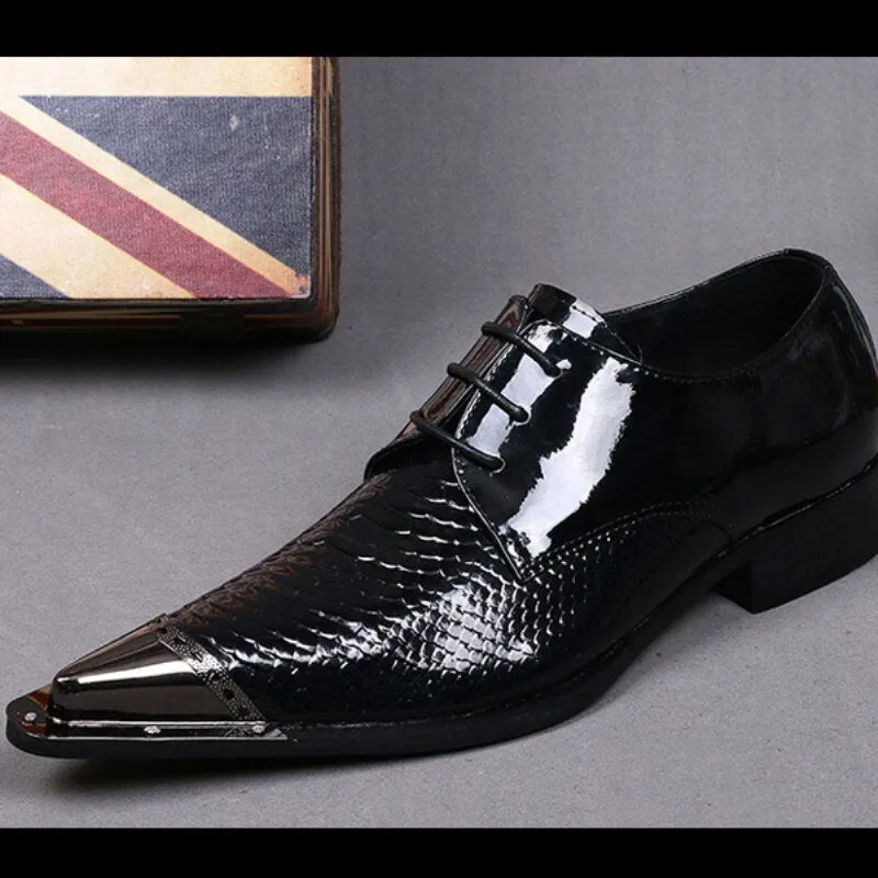 Male Scale Genuine Leather Oxfords Shoes