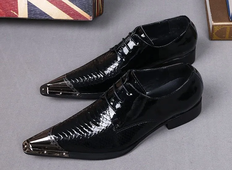 Male Scale Genuine Leather Oxfords Shoes