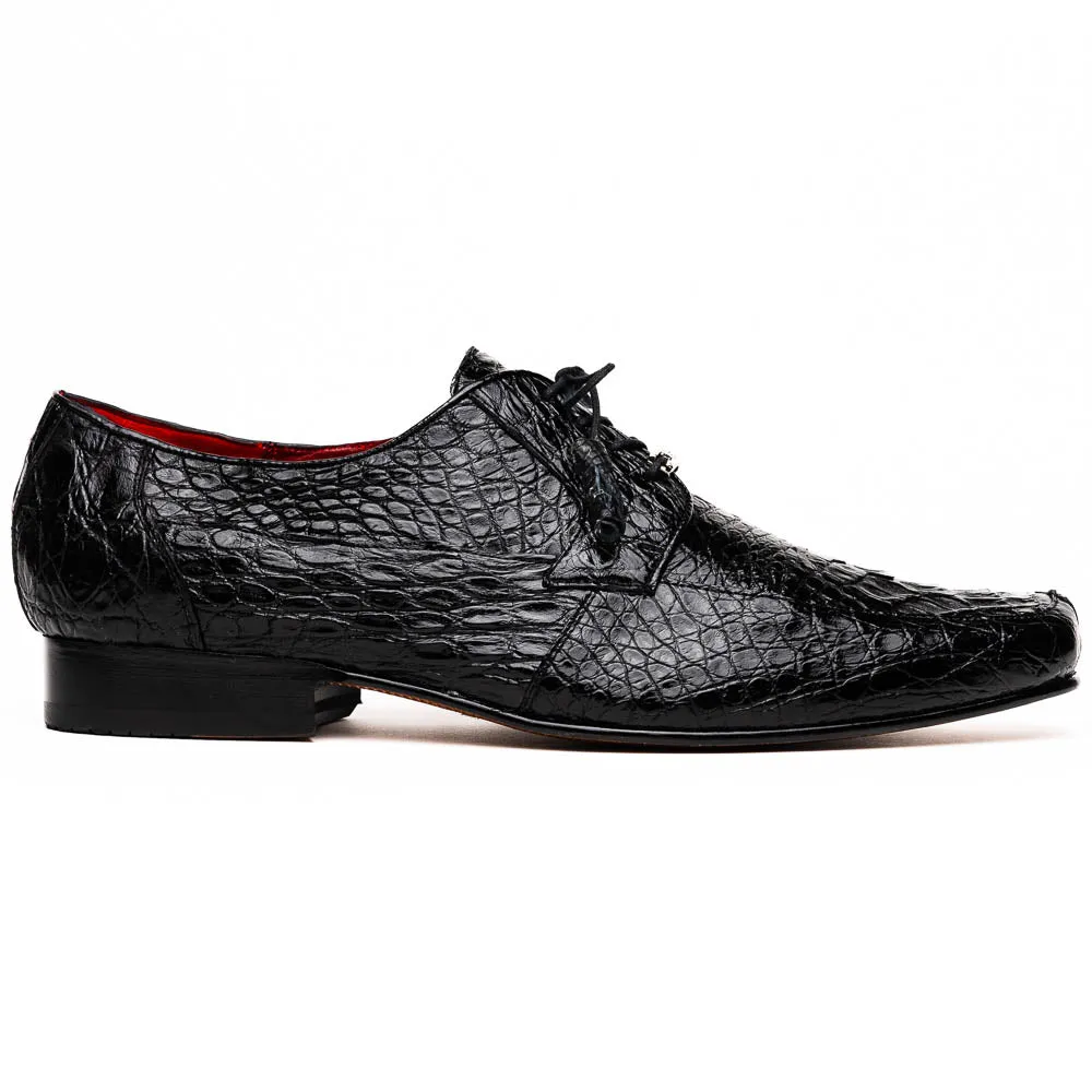 Marco Di Milano Leonardo in Black Caiman Crocodile Derby Shoes