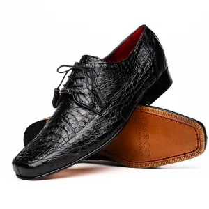 Marco Di Milano Leonardo in Black Caiman Crocodile Derby Shoes