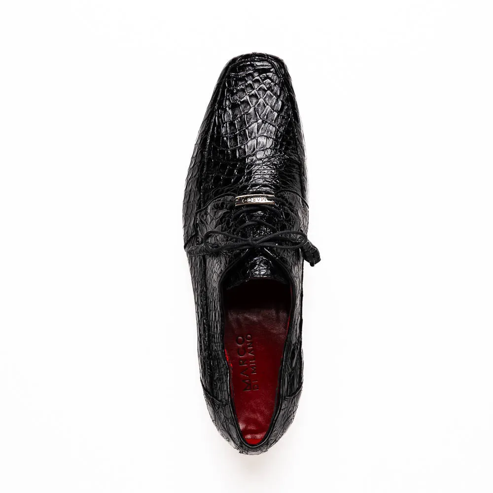 Marco Di Milano Leonardo in Black Caiman Crocodile Derby Shoes