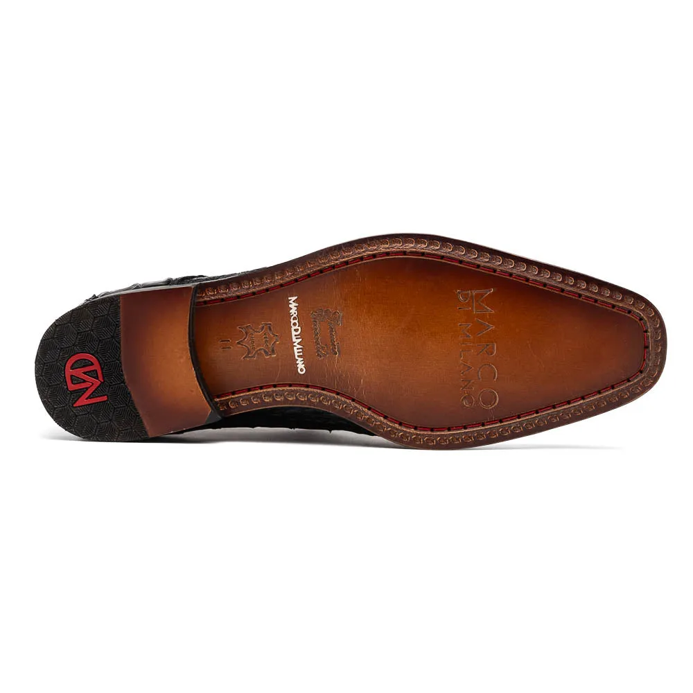 Marco Di Milano Luciano Crocodile Classic Wingtip Dress Shoes Oxfords
