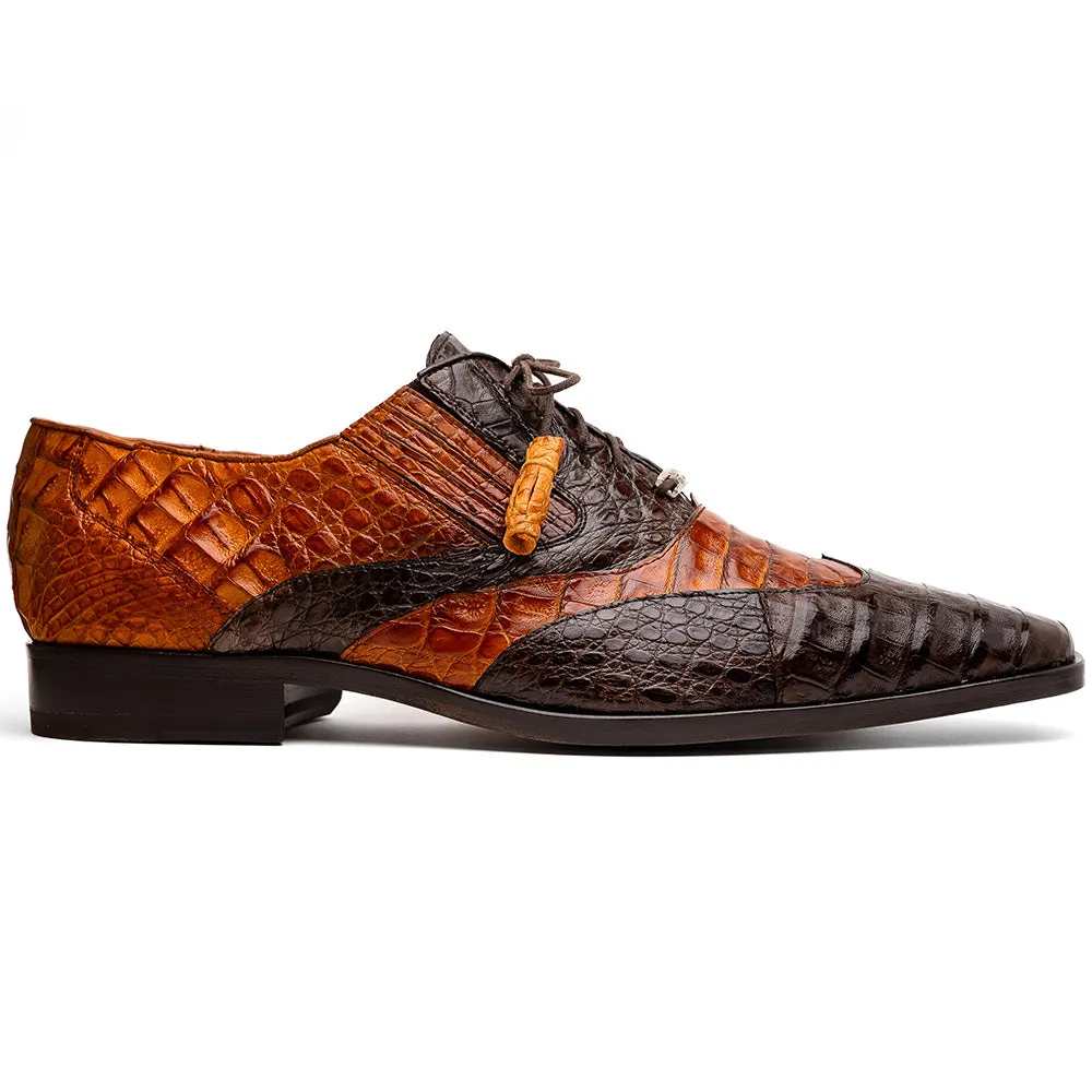 Marco Di Milano Luciano Crocodile Classic Wingtip Dress Shoes Oxfords