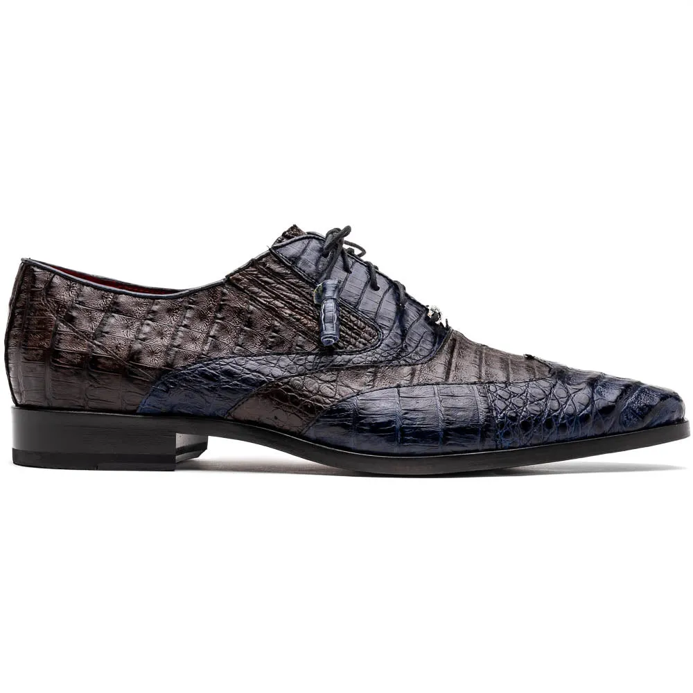 Marco Di Milano Luciano Crocodile Classic Wingtip Dress Shoes Oxfords