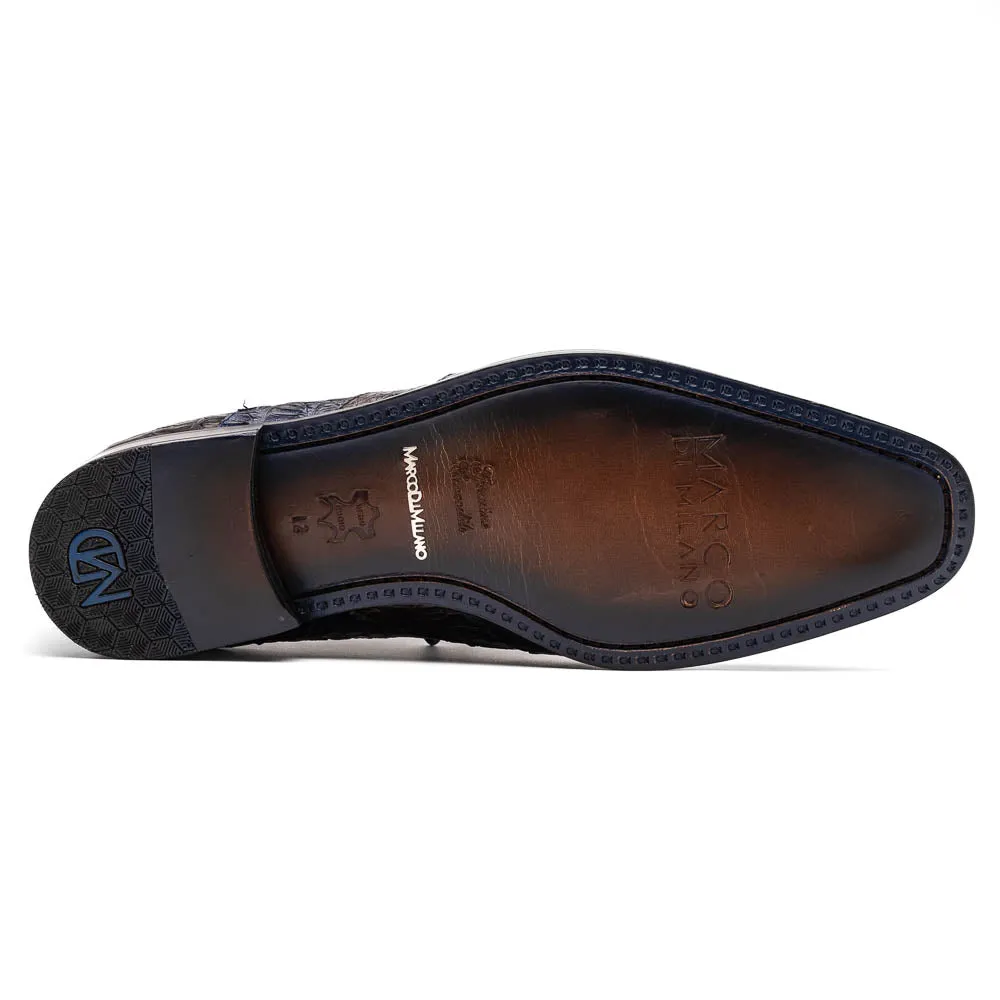 Marco Di Milano Luciano Crocodile Classic Wingtip Dress Shoes Oxfords