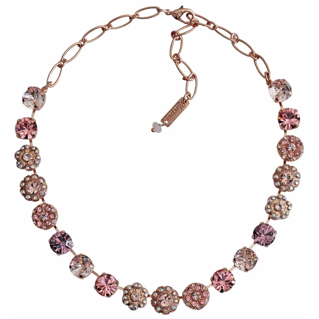 Mariana "Flamingo" Rose Gold Plated Floral Statement Crystal Necklace, 3284 319mr