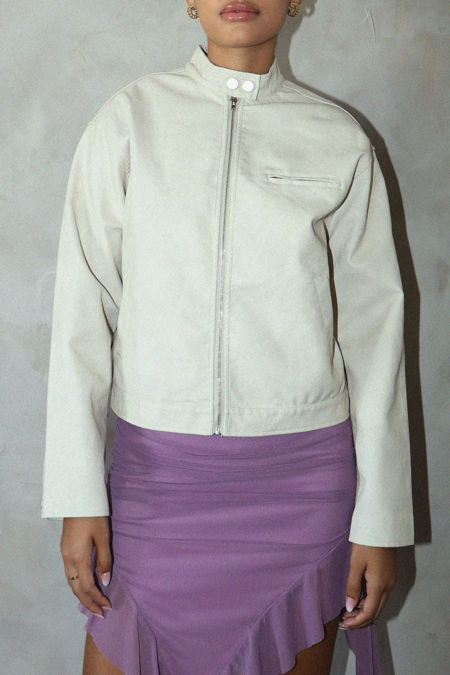 Marla Off-White Leather Jacket