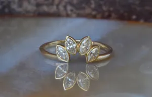 Marquise wedding band-Marquise diamond matching band ring-Diamond Ring-Diamond Engagement-Eternity ring