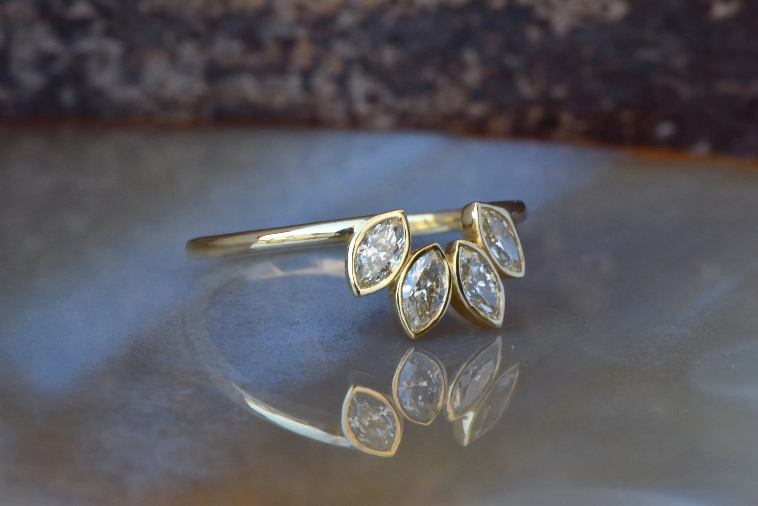 Marquise wedding band-Marquise diamond matching band ring-Diamond Ring-Diamond Engagement-Eternity ring