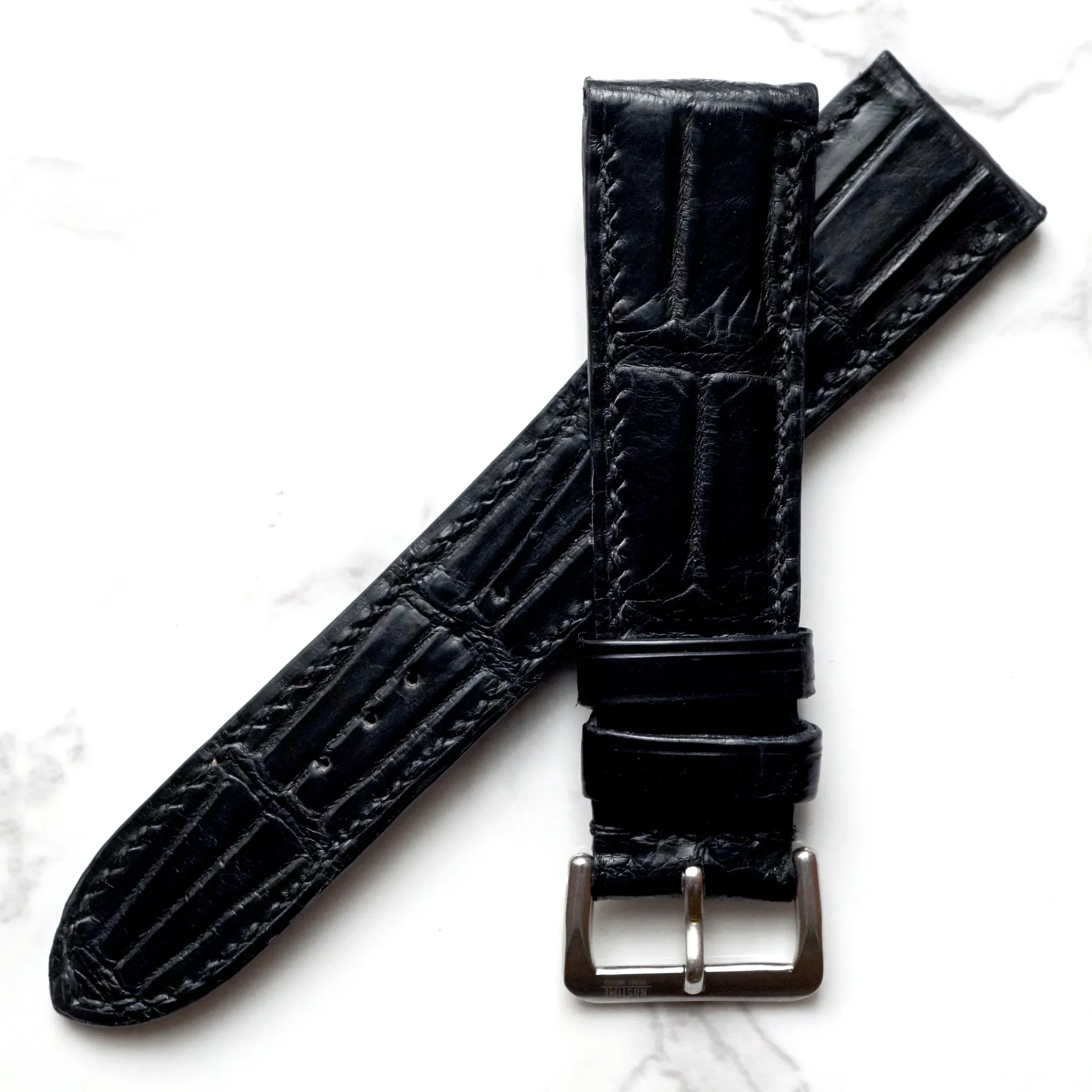 MATT BLACK CUSTOM MADE CROCODILE STRAP