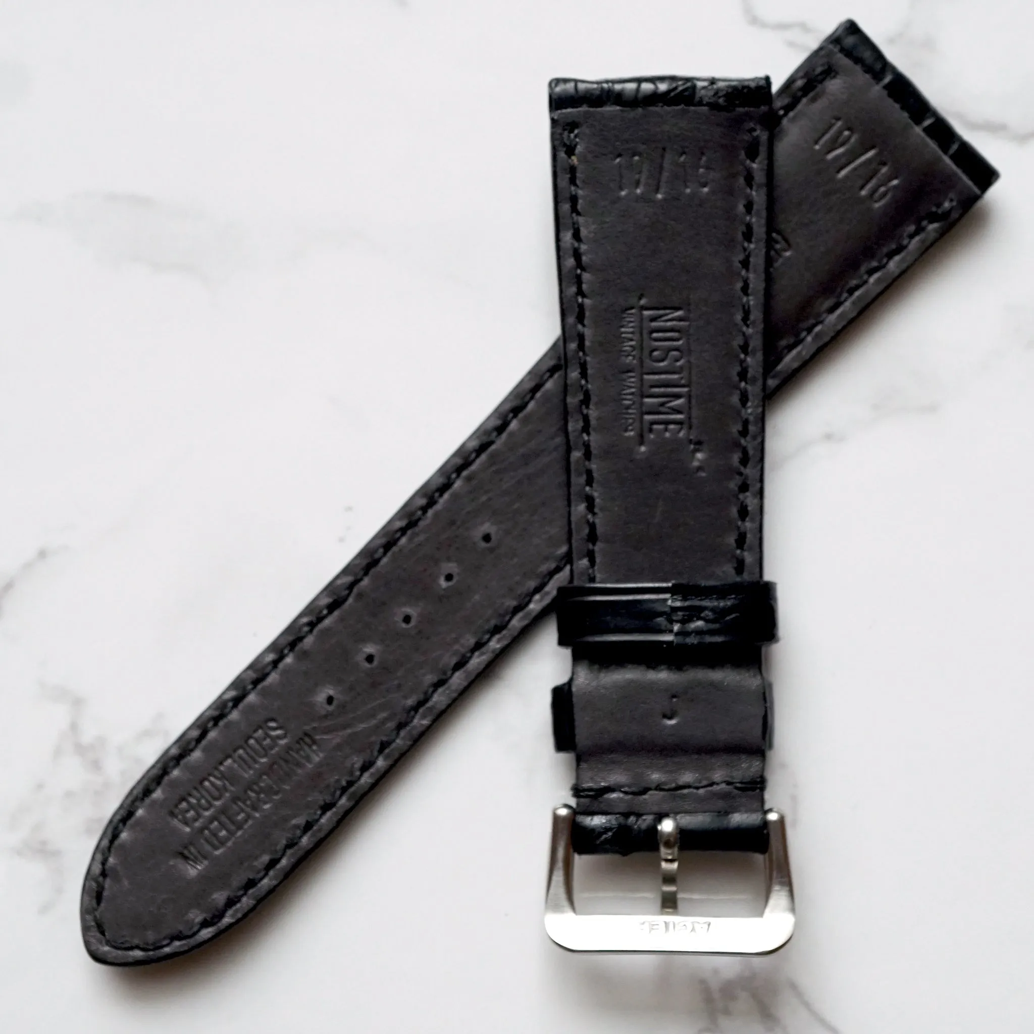 MATT BLACK CUSTOM MADE CROCODILE STRAP